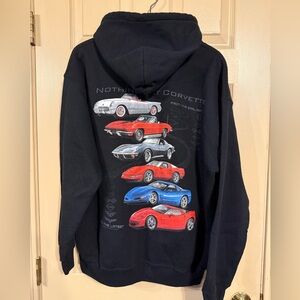 Corvette Black Men's Hoodie Sweatshirt size L